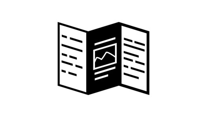 brochure symbol , black isolated silhouette