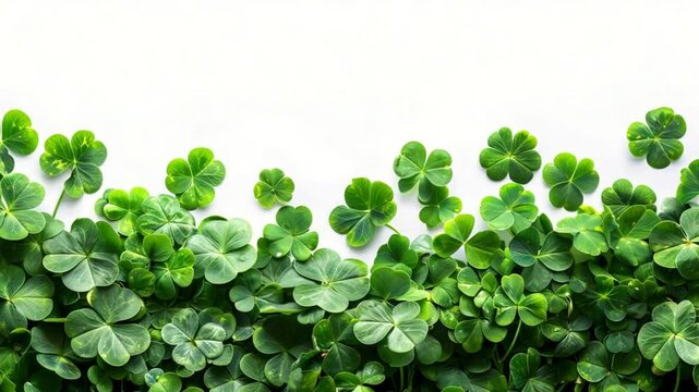 St. Patrick's Day with white background and clover leaves