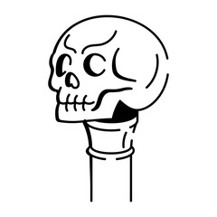 A hand drawn style icon showing a skull cane object
