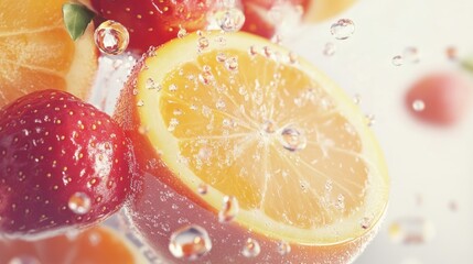 Fresh fruit in water