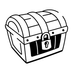 A sketchy style icon showing an old treasure chest
