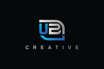 simple uz logo vector template