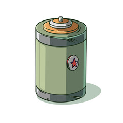 illustration of battery isolated 