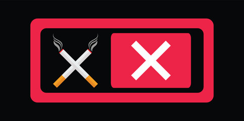 No Smoking Sign with Crossed Cigarettes. Forbidden Sign.