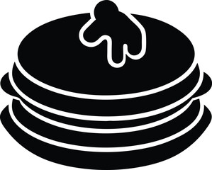 Breakfast food pancakes solid icon silhouette vector illustration