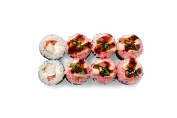 Sushi roll set isolated on white background