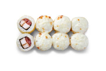 Sushi roll set isolated on white background