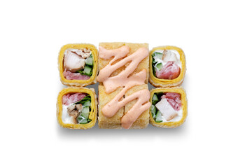 Sushi roll set isolated on white background
