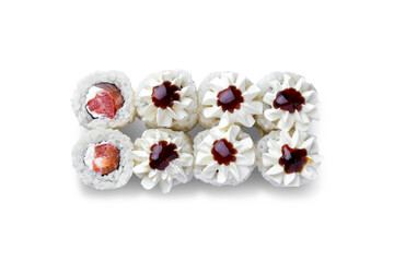 Sushi roll set isolated on white background