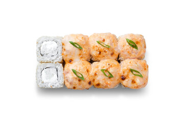 Sushi roll set isolated on white background