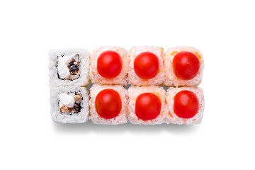 Sushi roll set isolated on white background