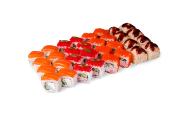 Sushi roll set isolated on white background