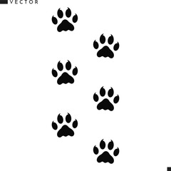 Fototapeta premium Panther footprints vector. Leopard footprints silhouette