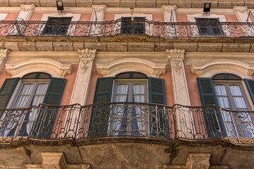 Facade of Palazzo Estensi in Varese, Italia.