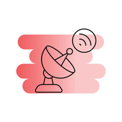 Satellite Dish gradient icon with white background vector stock illustration