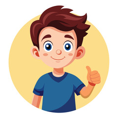 Showing a Thumbs Up Gesture Signifying Approval or Agreement 