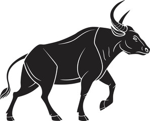 vector illustration of a silhouette of a bull
