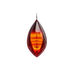 Teardrop-Shaped Red and Orange Glass Pendant