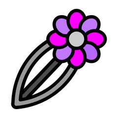 Hair Clip Vector Filled Icon Design