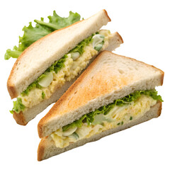 Egg salad sandwich isolated on white background