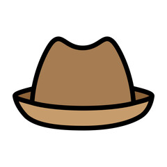Fedora Vector Filled Icon Design