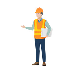 Male Construction Worker with Helmet