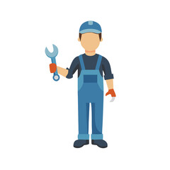 Mechanic Holding Wrench