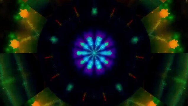 abstract blue background with colourful lights

