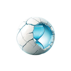 Cracked Globe with Hourglass Time Running Out Concept