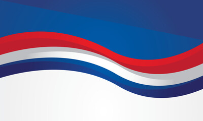 Abstract red white waves on blue background