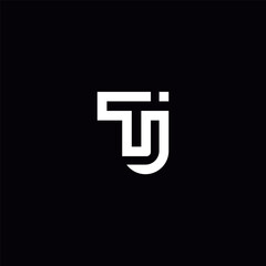 Alphabet TJ JT Letter Logo Design with Modern Minimal Style.