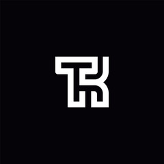 Alphabet TK KT Letter Logo Design with Modern Minimal Style.