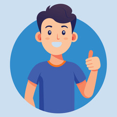 Showing a Thumbs Up Gesture Signifying Approval or Agreement 