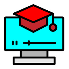 E learning Platform Vector Filled Icon Design