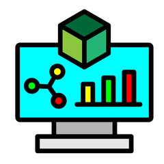 Workplace Simulation Vector Filled Icon Design