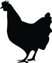 High-Quality Vector EPS Silhouette of a Chicken - Perfect for Farm, Poultry, Agriculture, Livestock, and Rustic Designs