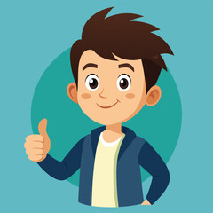 Showing a Thumbs Up Gesture Signifying Approval or Agreement 