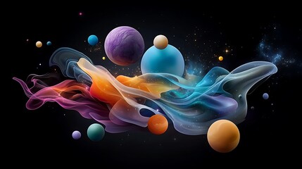 there are a lot of balls that are floating in the air