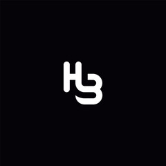 Abstract HB BH Letter Logo Design with Modern Minimal Style.