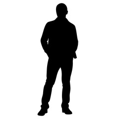 Fototapeta premium Silhouette of a Confident Man: Minimalist Standing Pose Artwork