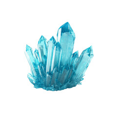 Stunning Cluster of Blue Aquamarine Crystals, Sparkling Gemstones, Precious Stones, Mineral
