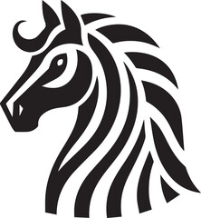 Black and White Berber Horse Vector Illustration – High-Quality Line Art Design