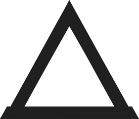 triangle silhouette icon on transparent background