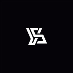 Fototapeta premium Initial YS SY Letter Logo Design with Modern Minimal Style.