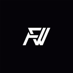 Initial FW WF Letter Logo Design with Modern Minimal Style.