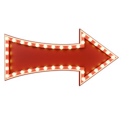 3d render Retro light box billboard template, promotional arrow banner ads and Cinema light frame.