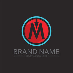 Elegant Curved M Letter Logo Design for Health, Wellness, and Beauty Industry Branding