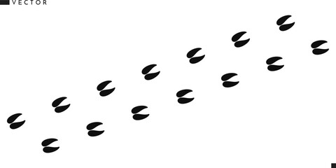 Goat footprint. Farm animal footprint vector 