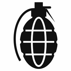 Military hand grenade icon vector on white background.