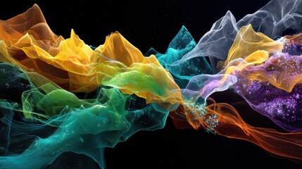 Obraz premium Vibrant, Flowing Data Visualization: Abstract Energy and Digital Connection